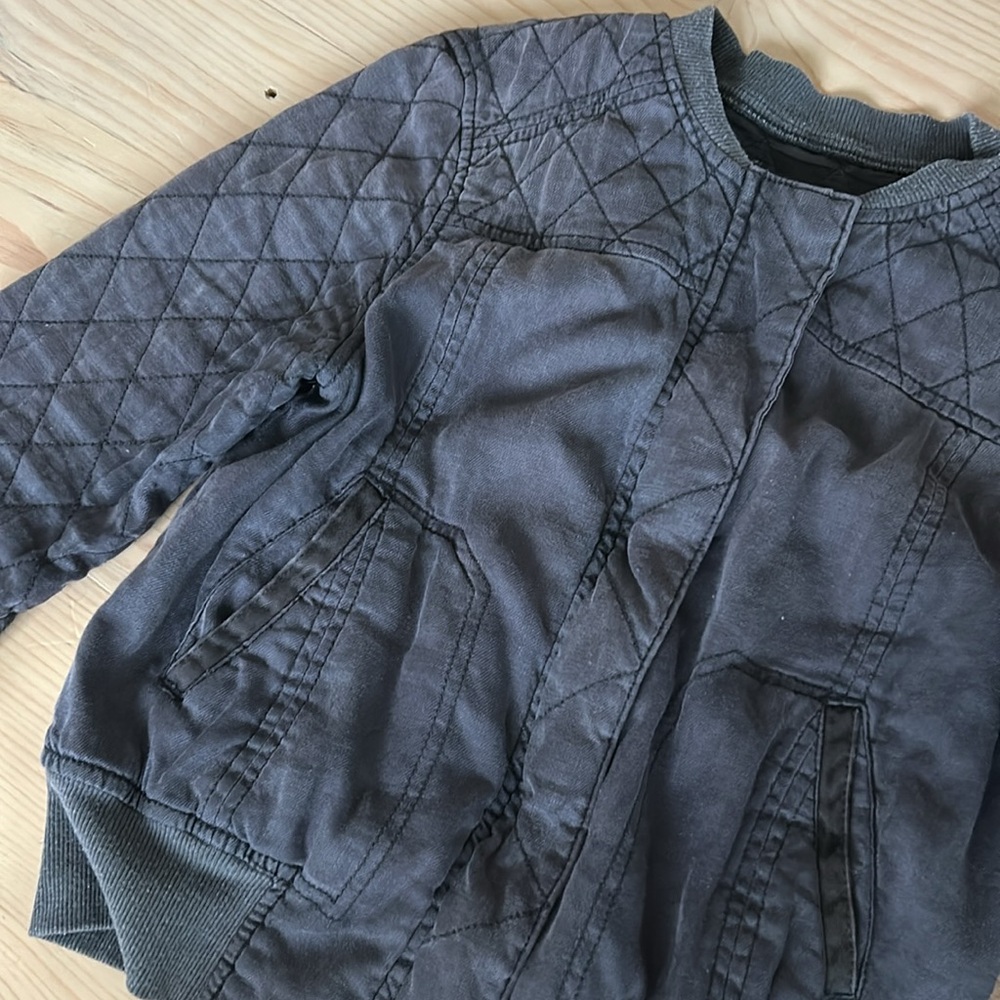 Anthropologie Hei Hei Linen Quilted Bomber Jacket